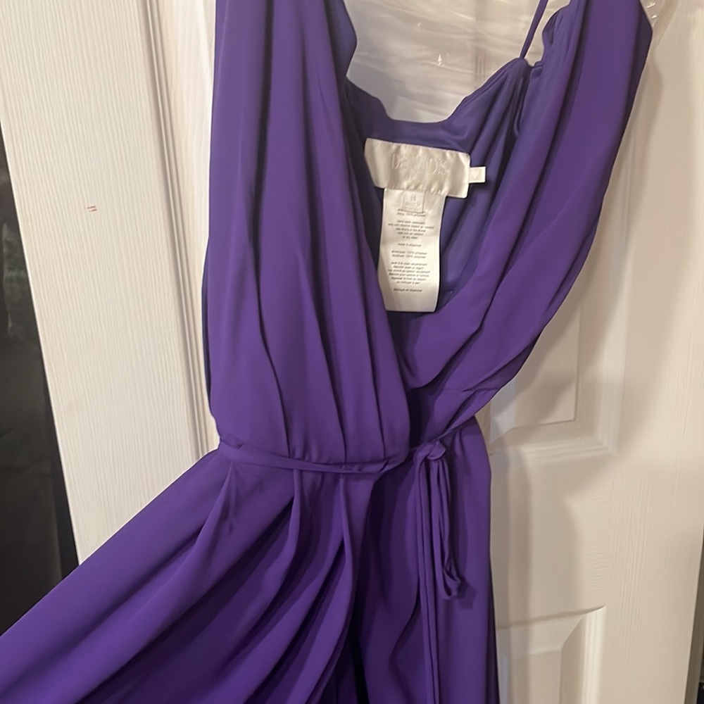 Double strap Long Georgette bridesmaid wrap dress